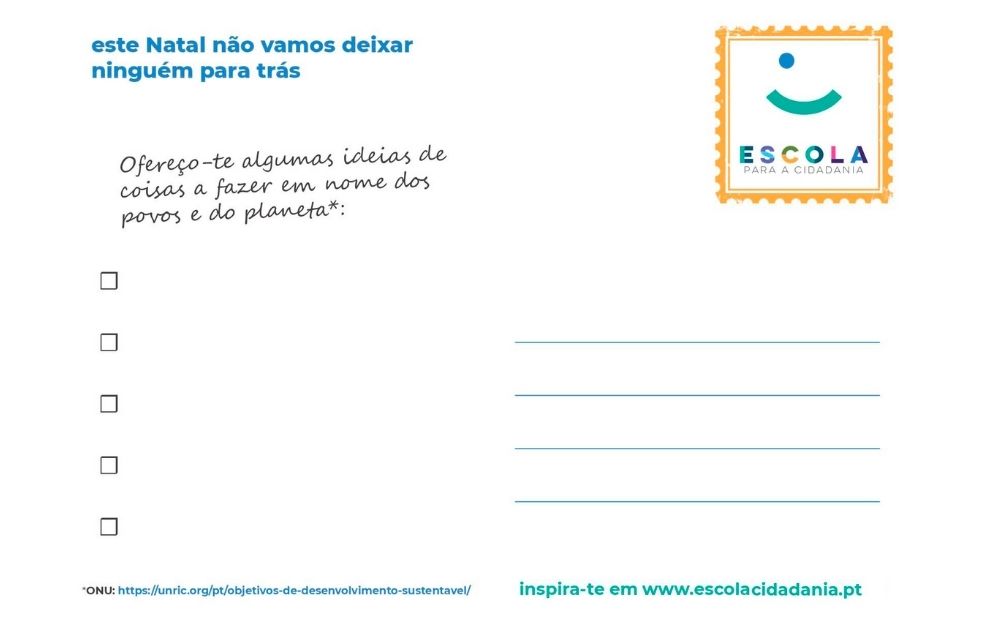 Postal de Natal Escola para a Cidadania