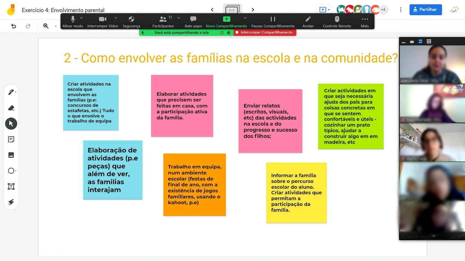 2ª sessão de formação de tutores voluntários: os instrumentos de suporte das tutorias, e o envolvimento parental.